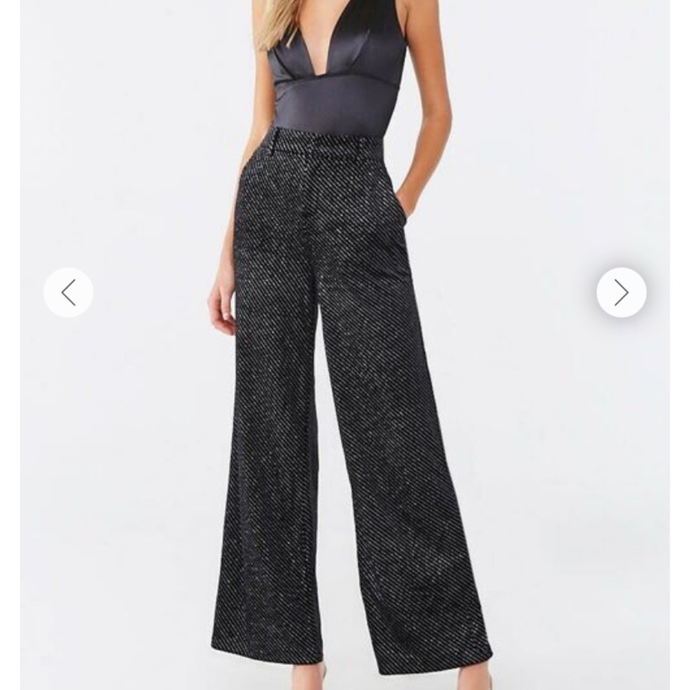 Forever21 velvet metallic wide leg pant